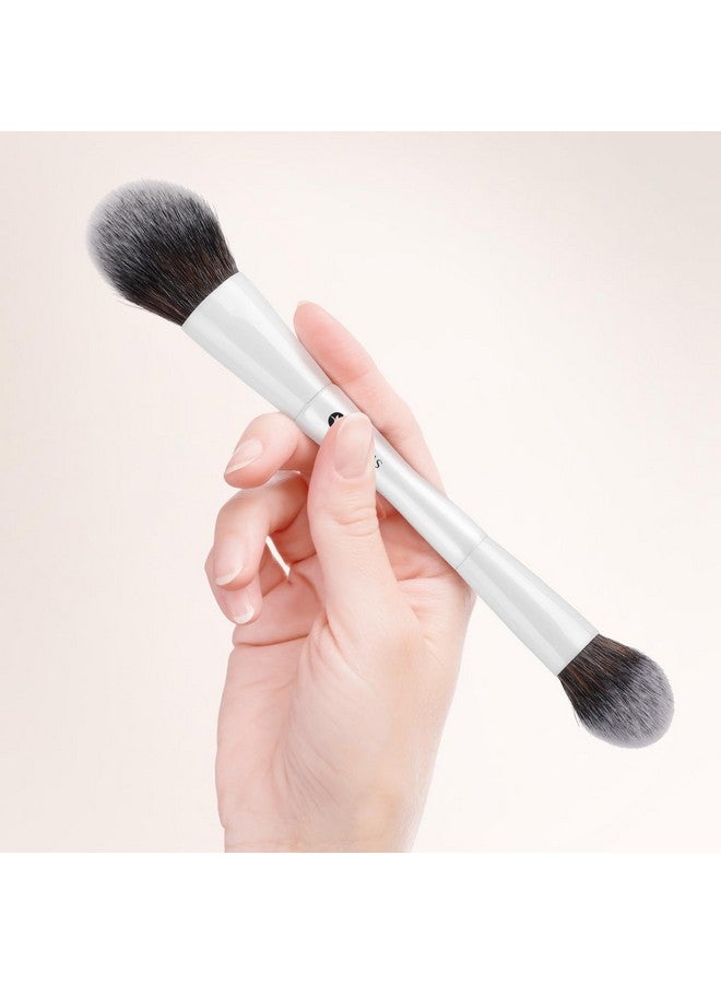 KingMas 3Pcs Foundation Makeup Brush Set, Double-Ended Kabuki Brush, Large Foundation Brush Medium Concealer Brush Small Contour Brush For Liquid, Cream, Powder, Blending Buffing Face Makeup Tools - Image 2