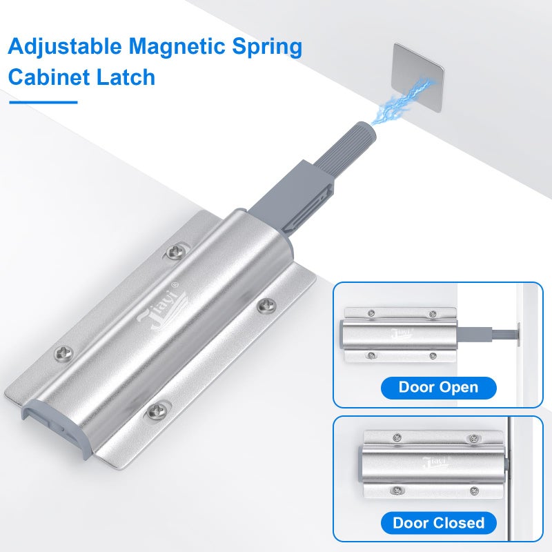 Jiayi Metal Door Latches for Cabinets Jiayi 8 Pack Push to Open Door Latch Heavy Duty Touch Latches Kitchen Door Push Release Latch for Drawer Closure Push Catch Press Out Cabinet Hardware - Image 4