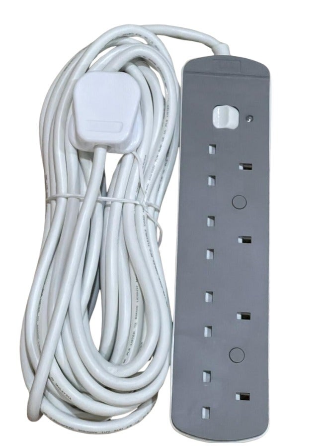 10 Meter Power Strips Extension Cord | 4 Sockets Universal Plug Adapter with 10Meter Extra Long Cable Bold Extension Cable | Power Socket | Extension Board | Extension Cable | Extension Socket For Home ,Office ,Kitchen ,Travel And More ((10Meter)) - Image 3