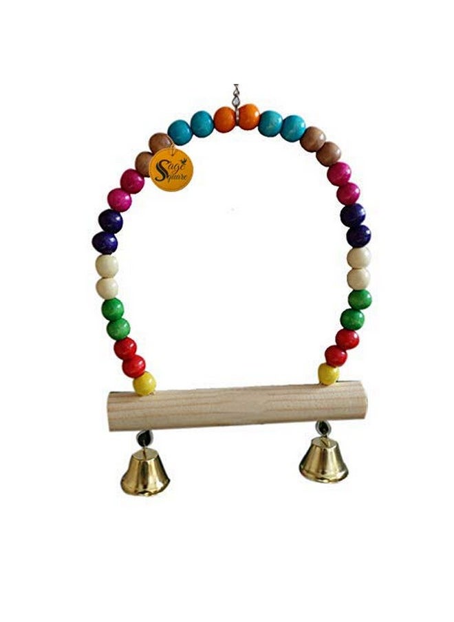 Sage Square Natural Wood Toy For Small & Medium Birds, Love Birds, African Grey, Parrot (Toy 4)  - Image 1
