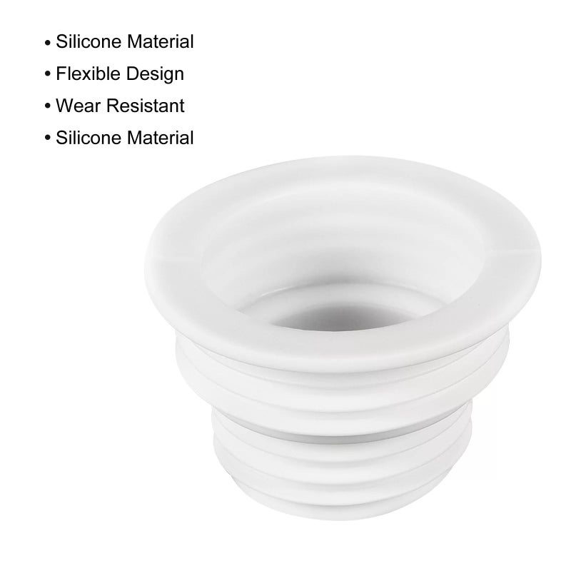 Potency Potency 3 Piece Drain Pipe Seal Hose Silicone Plug,Silicone Sealing Plug Kitchen Pipe Sewer Seal Ring Washing Machine Drain Connector Kitchen Laundry Bathroom(White)  - Image 4