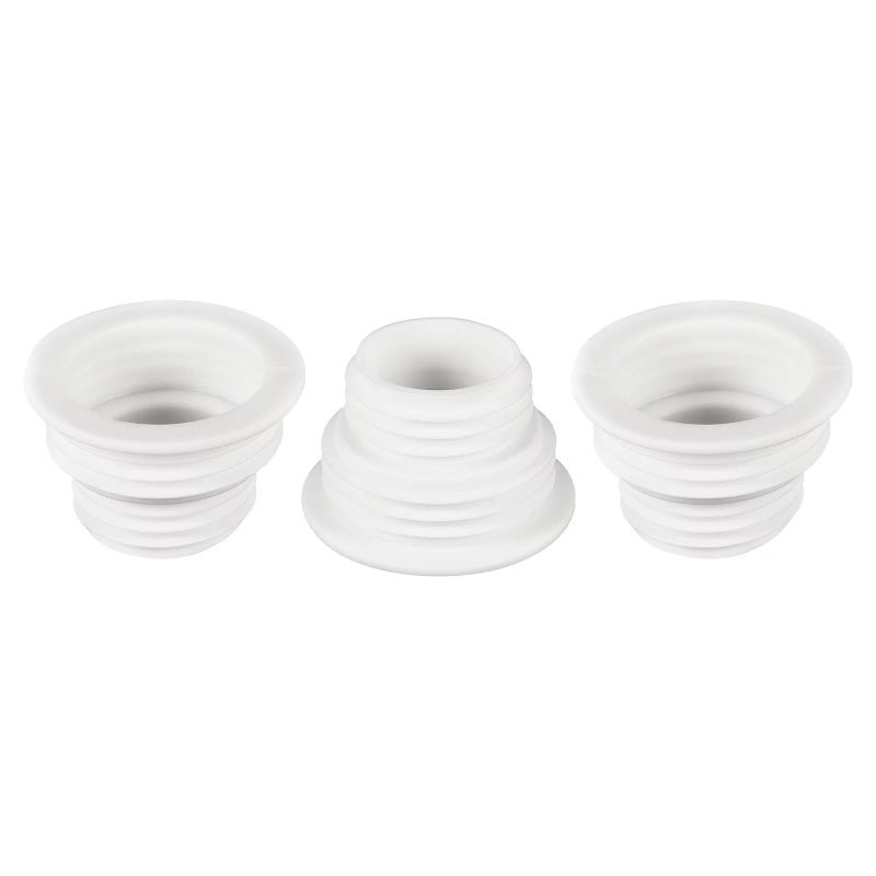 Potency Potency 3 Piece Drain Pipe Seal Hose Silicone Plug,Silicone Sealing Plug Kitchen Pipe Sewer Seal Ring Washing Machine Drain Connector Kitchen Laundry Bathroom(White)  - Image 1
