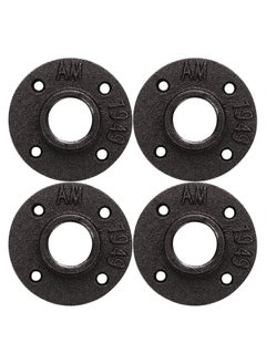 KASTWAVE Black Floor with Threaded Hole, Malleable Iron Pipe for Industrial Vintage Style, DIY Project, Shelving Decoration, Furniture, 4PCS (1 Inch)  - Image 1