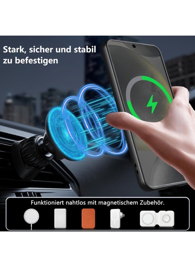 For Samsung Galaxy S22 Plus Magnetic Clear Case, Compatible with MagSafe, Built-in Camera Lens Protector, Luxury Plating Soft TPU Transparent Shockproof Slim Thin Cover. - Image 2