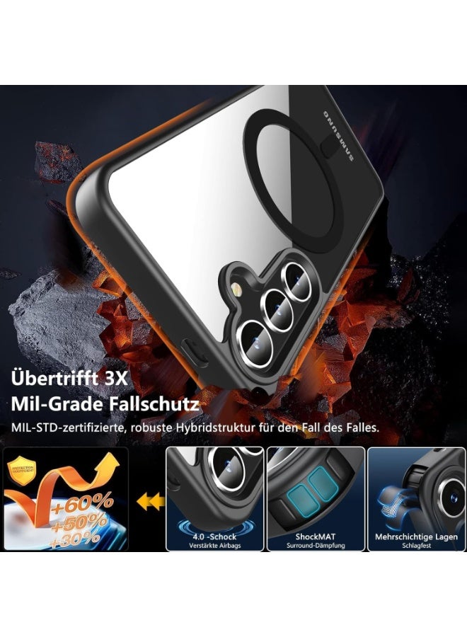 For Samsung Galaxy S22 Plus Magnetic Clear Case, Compatible with MagSafe, Built-in Camera Lens Protector, Luxury Plating Soft TPU Transparent Shockproof Slim Thin Cover. - Image 4