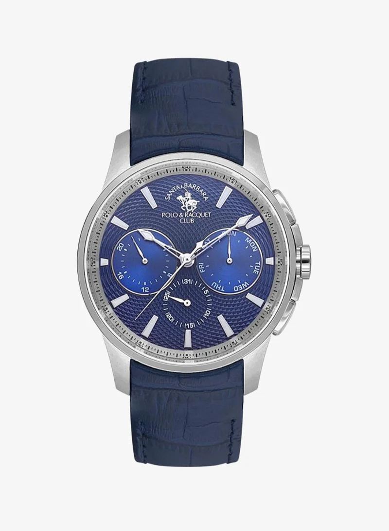 SANTA BARBARA POLO & RACQUET CLUB Santa Barbara Polo & Racquet Club - Legend Men's Watch | Leather Band with Steel Case | Analog | Round Dial | Mineral Glass | Japanese Quartz | Water Resistance 50 Meters