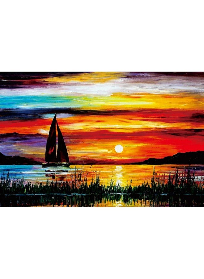 Ingooood Ingooood- Jigsaw Puzzles 1000 Pieces for Adult- Tranquil Series-Sunrise Sailing Boat_IG-0459 Entertainment Wooden Puzzles Toys  - Image 1