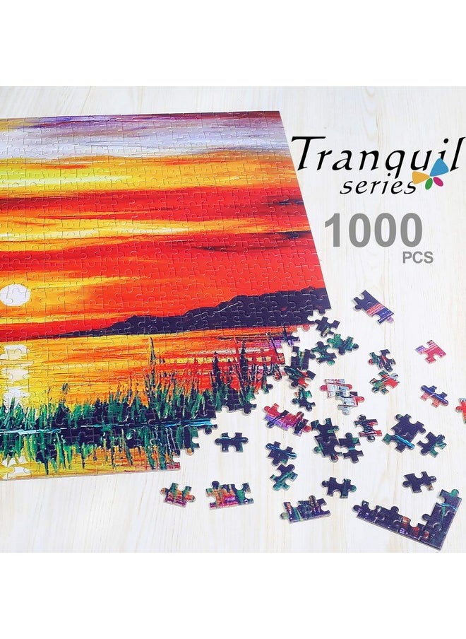 Ingooood Ingooood- Jigsaw Puzzles 1000 Pieces for Adult- Tranquil Series-Sunrise Sailing Boat_IG-0459 Entertainment Wooden Puzzles Toys  - Image 2