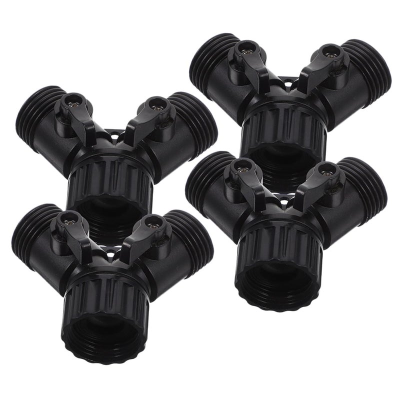 Garden Hose Y Splitter 4 Pack With Shut Off Valves Double Connector For Outdoor Irrigation - Image 2