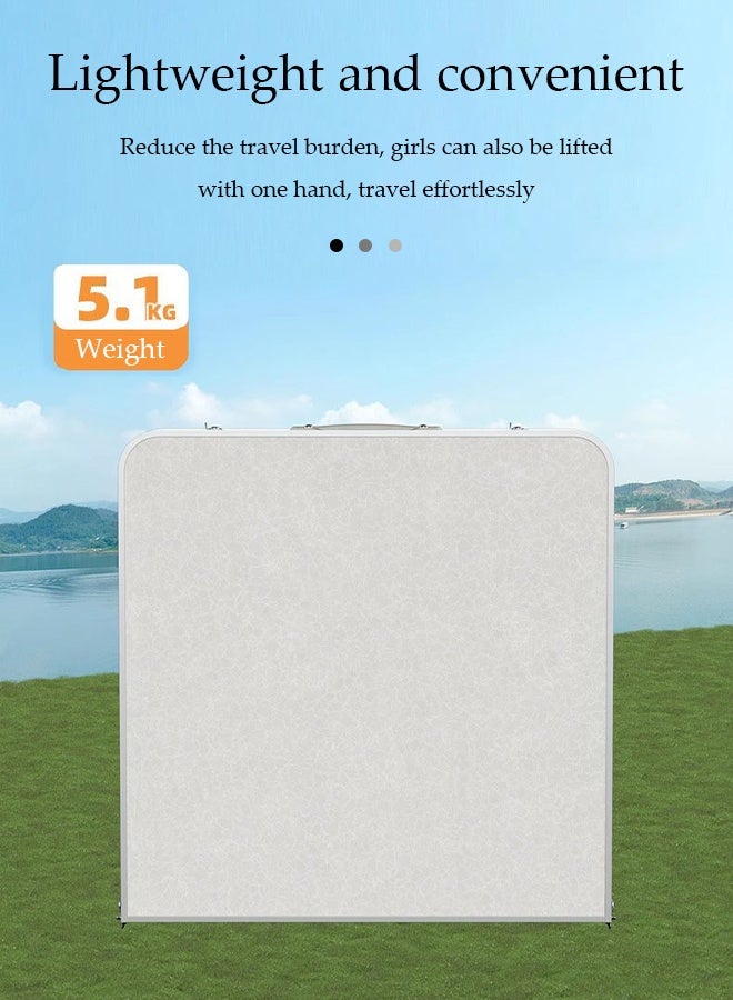 DUNISO Folding camping table, portable aluminum alloy beach table, picnic table ，with four Oxford cloth stools, adjustable height, with handle design, suitable for indoor, outdoor, picnic, party, barbecue - Image 5