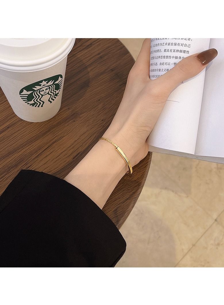Korean New Light Luxury Small and Versatile Style Letter Bracelet  - Image 3