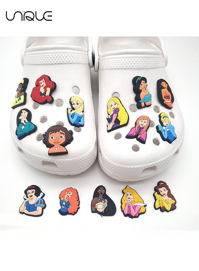 يونيك 15 قطعة من أبازيم الأحذية من سلسلة الأميرة - أبازيم أحذية سلسلة الرسوم المتحركة - لأحذية الثقب ، زخرفة الصندل ، هدايا للأطفال والأولاد والبنات والرجال والنساء - Image 3