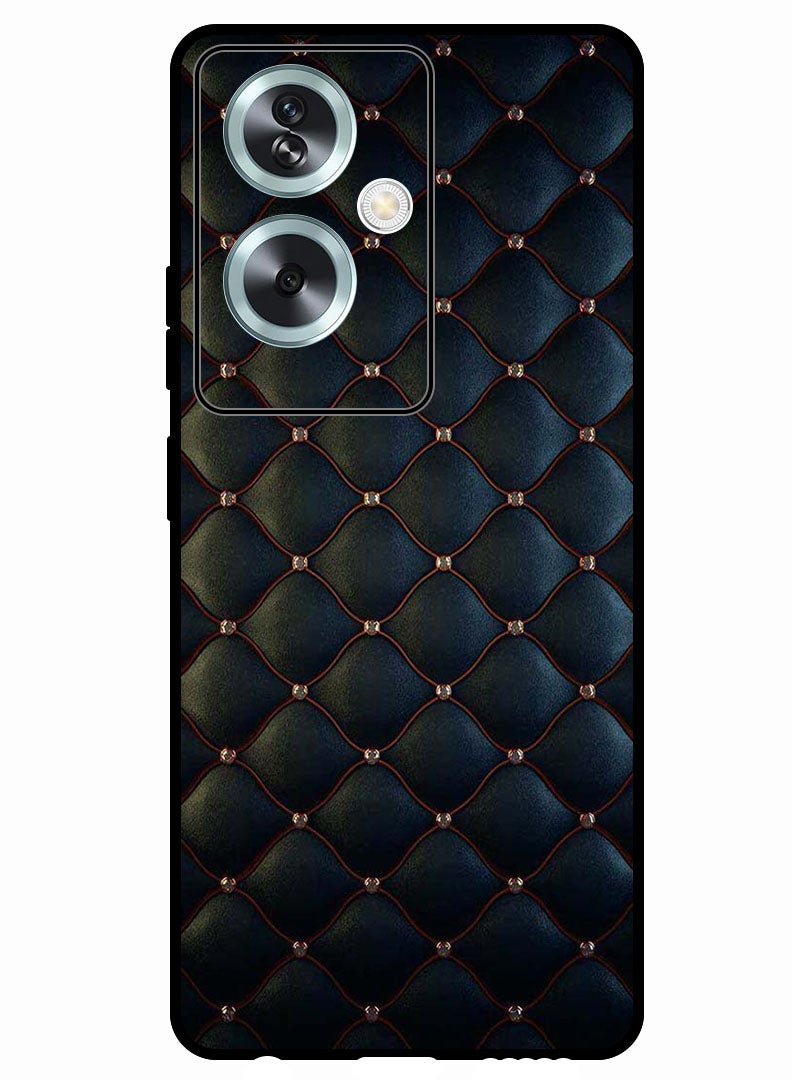 Theodor جراب واقٍ مضاد للخدش ومقاوم للصدمات لهاتف Oppo A79 5G مطبوع عليه نقشة قماشية سوداء - Image 1