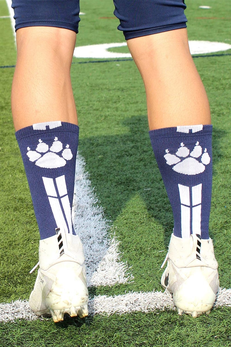 MadSportsStuff Wild Paws Crew Socks (Black/Orange, Medium) - Image 5