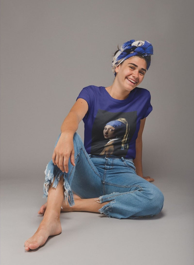 MERCH The Girl With Pearl Earing Printed T-shirt - Image 3