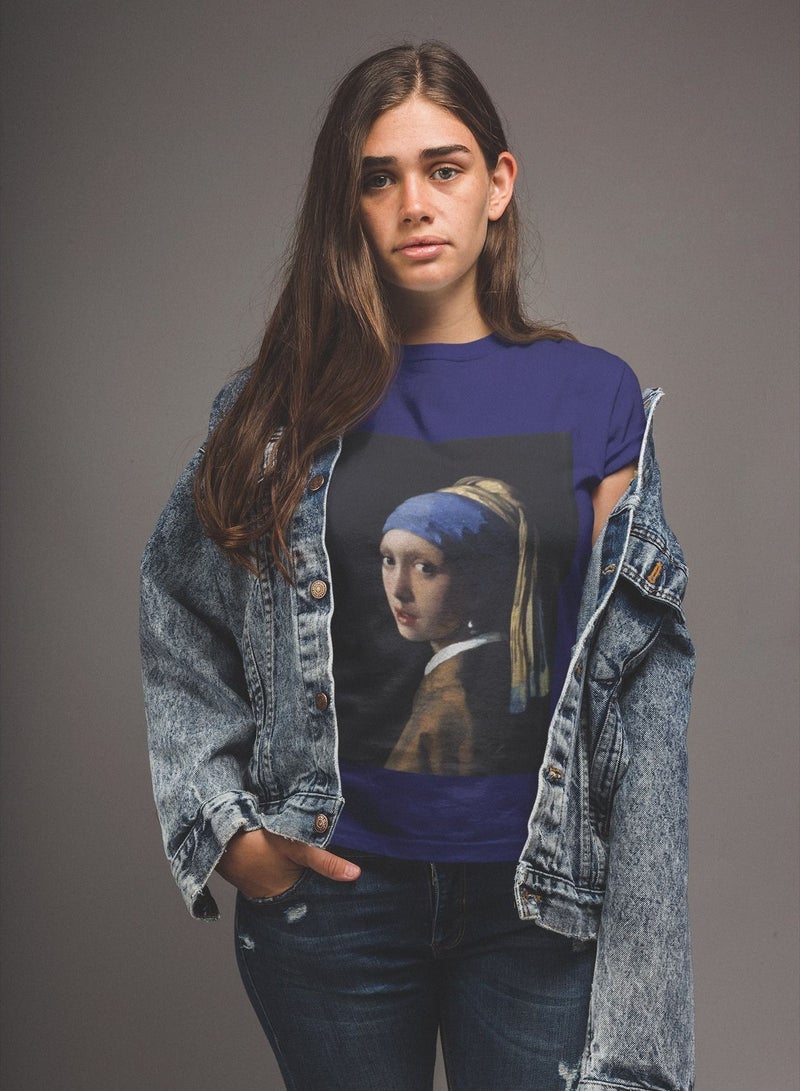 MERCH The Girl With Pearl Earing Printed T-shirt - Image 4