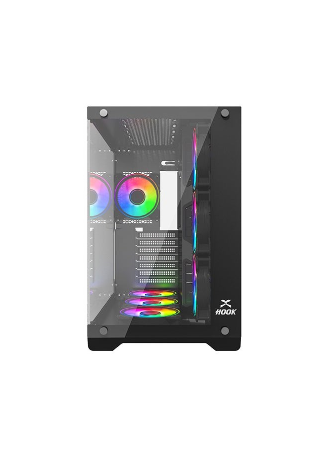 Generic Gaming Case Hook 1PZ Black 7 Fan ARGB 2 Side Glass  - Image 2