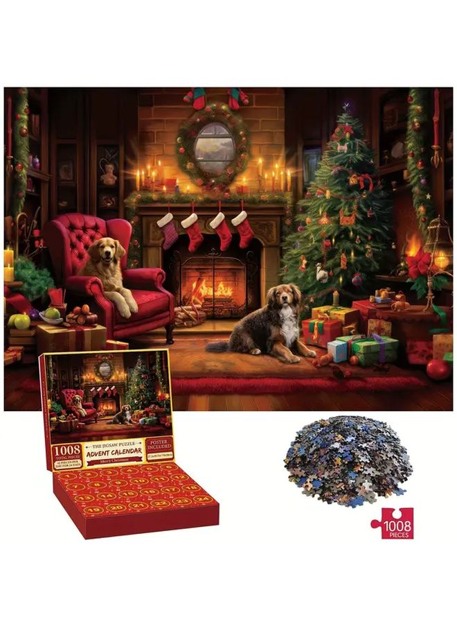 1008 Pcs Advent Calendar Jigsaw Puzzle Family Fun Christmas Countdown Premium Quality - Image 1