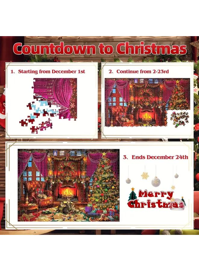 1008 Pcs Advent Calendar Jigsaw Puzzle Family Fun Christmas Countdown Premium Quality - Image 4