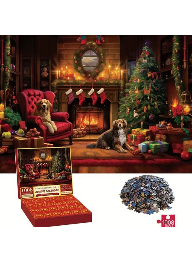 1008 Pcs Advent Calendar Jigsaw Puzzle Family Fun Christmas Countdown Premium Quality - Image 2