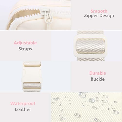 Kejea Belt Crossbody Bag for Girls Women - girls fanny pack ages 8-12 Teen Birthday Gifts Small Waist Packs Trendy Kids Fanny Pack K, Beige - Image 2