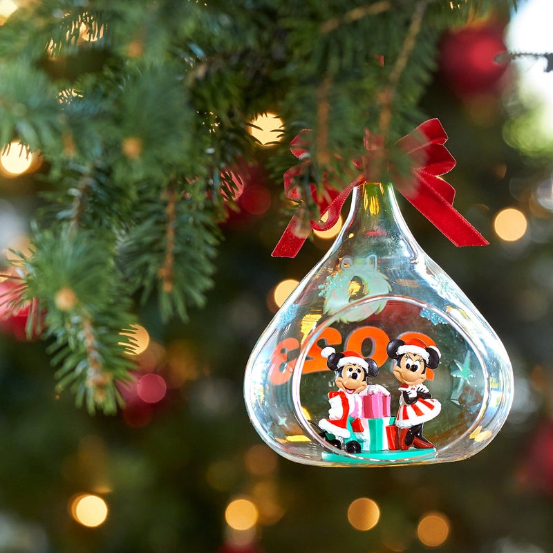 ديزني سانتا ميكي ماوس وميني ماوس 2023 زخرفة كراسة الرسم الزجاجية - Image 2
