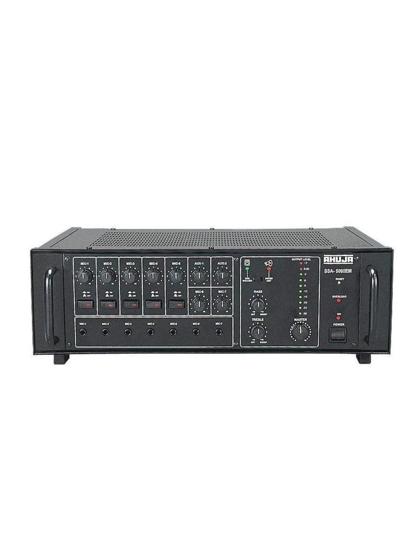 Ahuja PA Amplifier 500W RMS with 7 Microphone 2 Aux Input and Impedance or voltage Output 