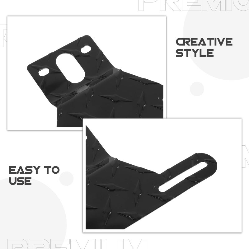Black Metal Car Truck Mount Bracket Kit Decorative Modified Set with Screws - Image 4
