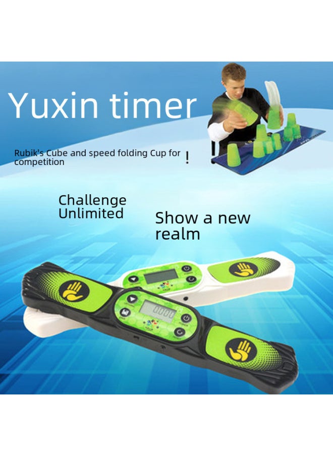 Generic - Yuxin Rubik's Cube Three Generation Four Generation Timer Racing Competition Special External Display Timer Stacked Cup Timing-Color:Yuxin Third Generation Timer Black - Image 1