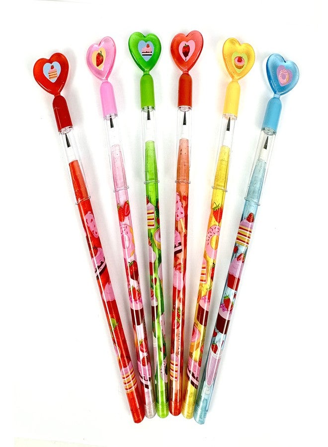 TINYMILLS 24 Pcs Assorted Strawberry Stackable Pencil Assortment with Eraser for Party Favors Goodie Bag Stuffers VBS Classroom Rewards Carnival Prize Strawberry Farm Party - Image 3