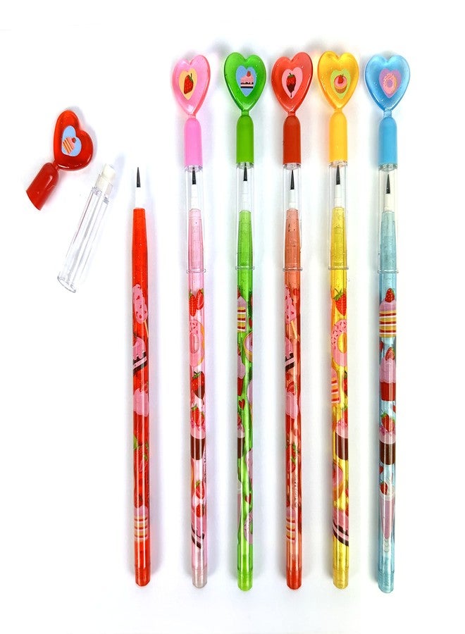 TINYMILLS 24 Pcs Assorted Strawberry Stackable Pencil Assortment with Eraser for Party Favors Goodie Bag Stuffers VBS Classroom Rewards Carnival Prize Strawberry Farm Party - Image 5