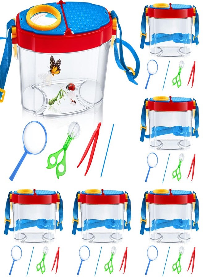 PullCrease 36 Pcs Bug Catcher Kit Insect Catching Outdoor Explorer Kit with Insect Transfer, Tweezers, Magnifying Glasses, Sticks, Observation Cages, Shoulder Straps for Kids Gift(Blue) - Image 1