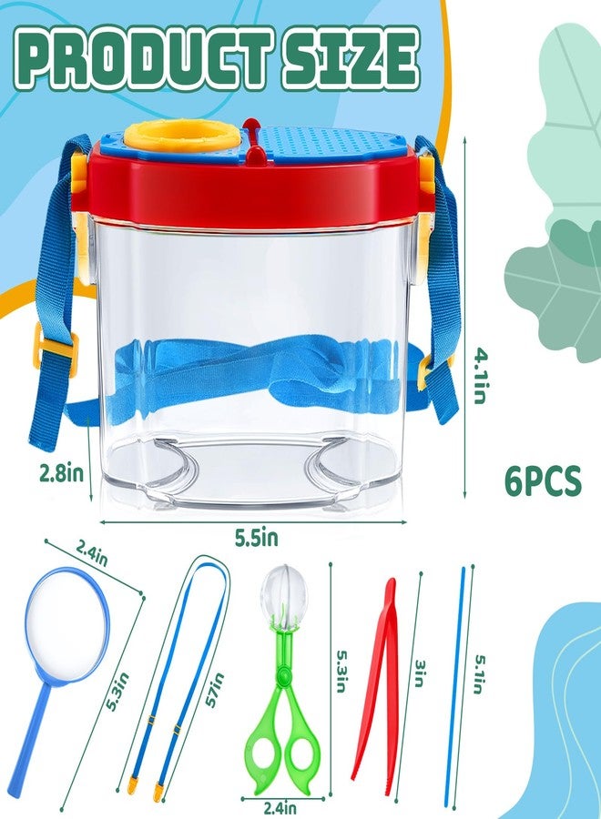 PullCrease 36 Pcs Bug Catcher Kit Insect Catching Outdoor Explorer Kit with Insect Transfer, Tweezers, Magnifying Glasses, Sticks, Observation Cages, Shoulder Straps for Kids Gift(Blue) - Image 2