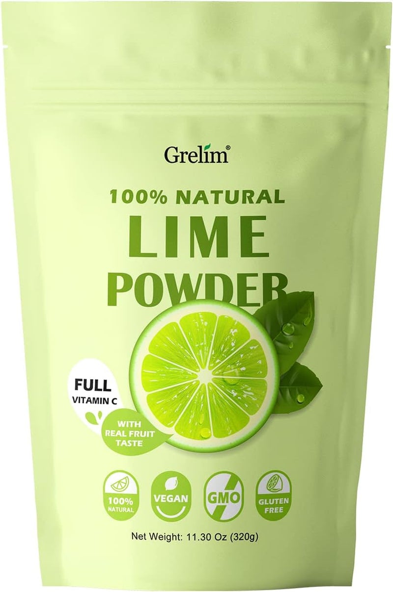 Grelim 100% Natural Lime Powder - Freeze Dried Lime Juice Powder, 11.30 Oz (320g), Gluten-Free and Filler Free - Image 1