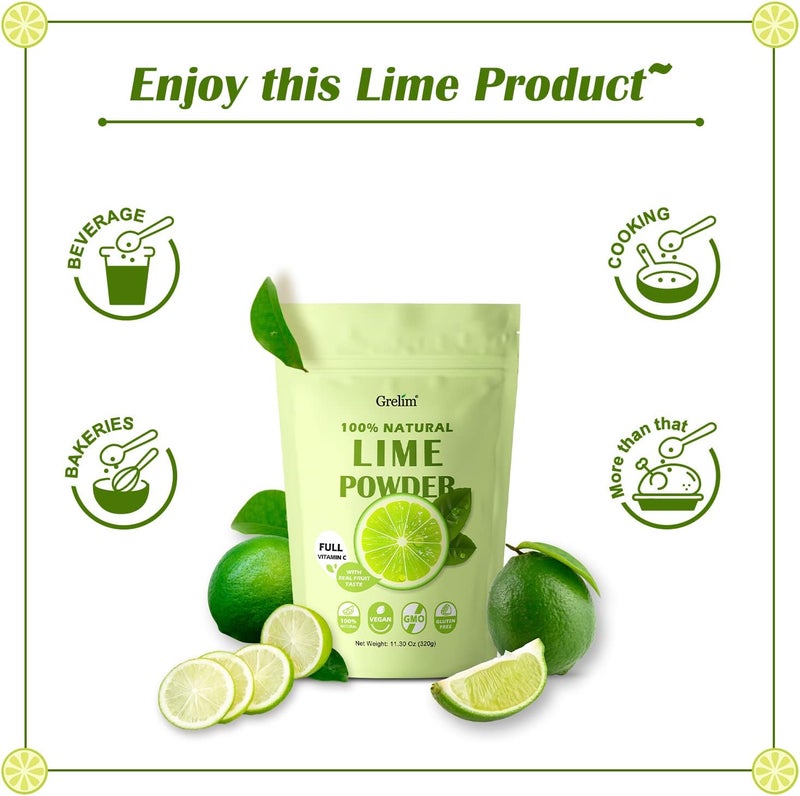 Grelim 100% Natural Lime Powder - Freeze Dried Lime Juice Powder, 11.30 Oz (320g), Gluten-Free and Filler Free - Image 5