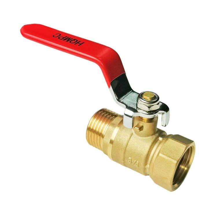HQMPC Garden Hose Shut Off Valve Ball Valve 3/4" GHT Water Hose Shut Turn Off Valve Heavy Duty Hose On Off Valve Brass Shut Off Valve Hose Ball Valve 1Pc Long Handle - Image 1