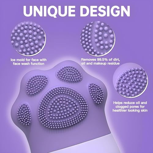 SkinSide Ice Roller for Face with Scrubber | Ice Roller for Face | Ice Cube Roller for Glowing Skin & Puffy Eyes for Men & Women | Reusable & Unbreakable (Purple) - Image 5