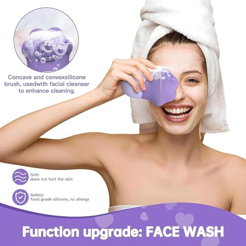 SkinSide Ice Roller for Face with Scrubber | Ice Roller for Face | Ice Cube Roller for Glowing Skin & Puffy Eyes for Men & Women | Reusable & Unbreakable (Purple) - Image 4