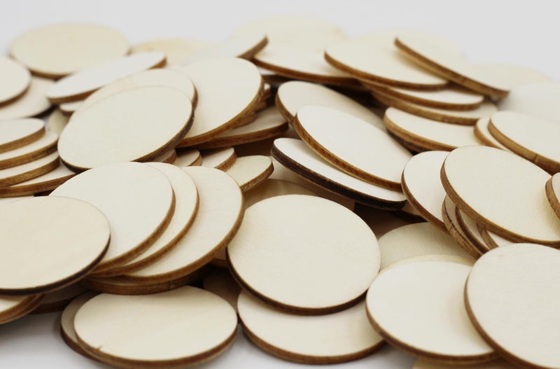 Creative Hobbies Round Unfinished 1.5" Wood Cutout Circles Chips for Arts & Crafts Projects, DIY Crafts, Ornaments | 100 Pieces - Image 2