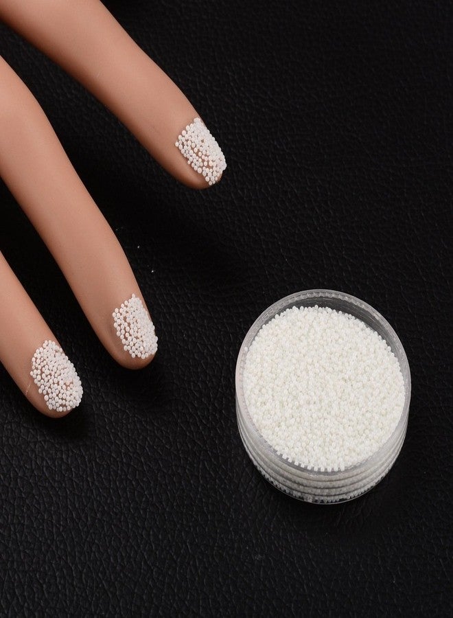 PH PandaHall Pandahall 50g White Mini Micro Glass Beads 0.6-0.8mm 3D Tiny Caviar Nail Art Decoration Imitation Pearl Beads for Nail Care No Hole - Image 3
