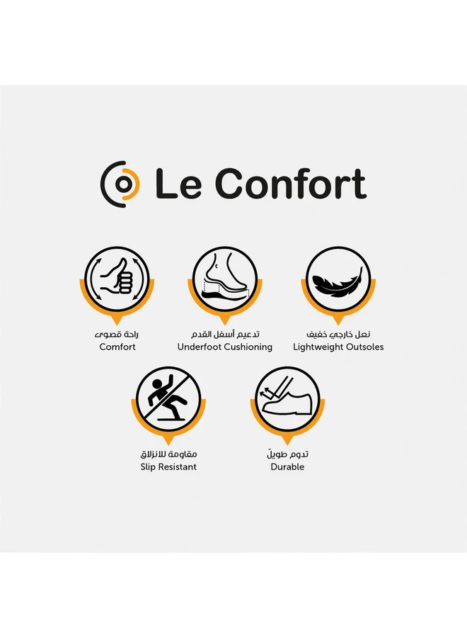 Le Confort Men Textured Slip On Cross-Strap Sandals