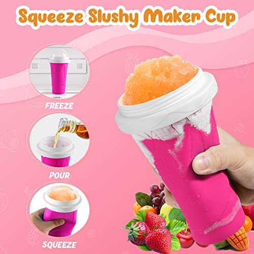 RELPOM Slushie Maker Cup, Magic Quick Frozen Smoothies Cups, Cooling Cup, Slushy Cups, Ice Cream Make, Cool Stuff Things Gadgets Funny Gifts for Kids (Pink) - Image 3