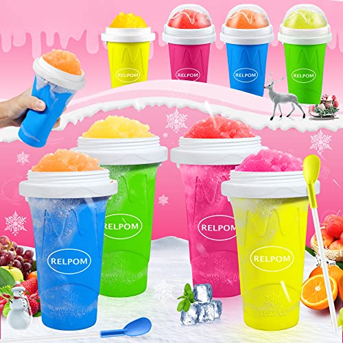 RELPOM Slushie Maker Cup, Magic Quick Frozen Smoothies Cups, Cooling Cup, Slushy Cups, Ice Cream Make, Cool Stuff Things Gadgets Funny Gifts for Kids (Pink) - Image 5