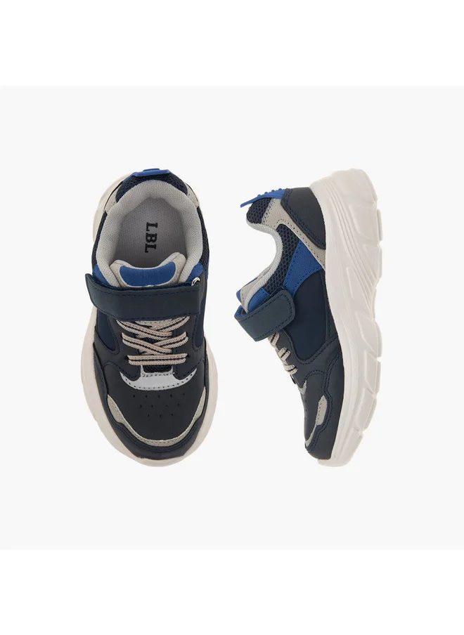 LBL by Shoexpress Boys Panelled Sneakers with Hook and Loop Closure