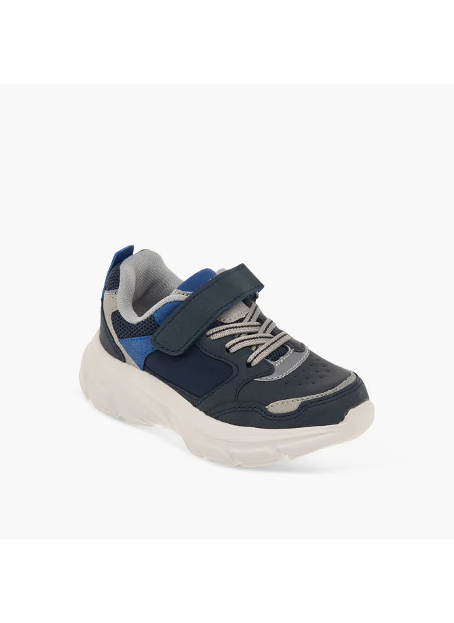 LBL by Shoexpress Boys Panelled Sneakers with Hook and Loop Closure