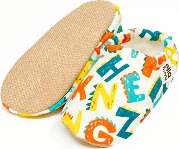 Ella Bonna Non-Slip Sole Letter Patterned Baby Booties, Home Boots Slippers Nursery Shoes Slippers - Image 1