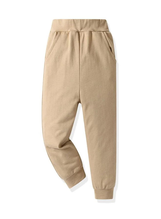 تايك تو Take Two Boys Brown Checked Hooded Shirt and Jogger Set