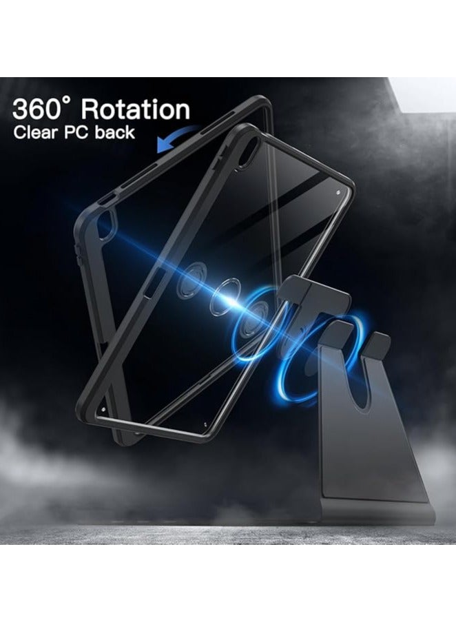 Case for iPad Pro 12.9-Inch (2022/2021/2020/2018)/ iPad air 13 inch M2 2024/iPad air 13 inch M3 2025 with Pencil Holder, 360 Degree Rotation Protective Standing Cover Clear Back, Auto Wake/Sleep - Image 4