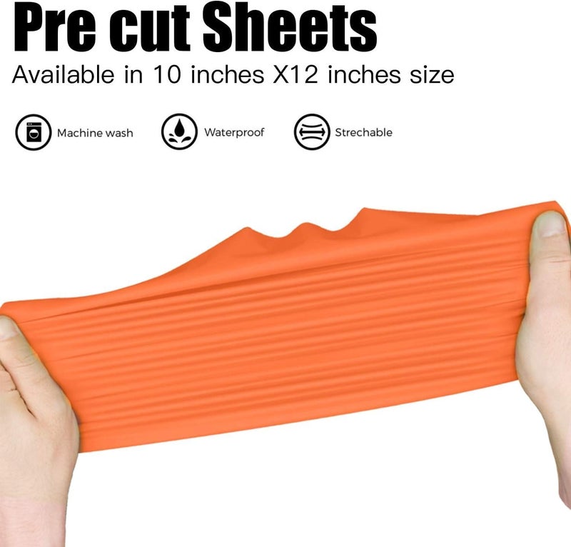 JANDJPACKAGING Neon Orange Heat Transfer Vinyl HTV for T-Shirts 12"x10" 10 Pack Iron on Vinyls (Neon Orange) - Image 4