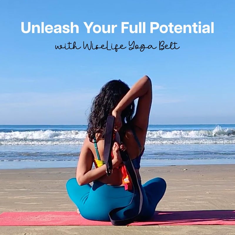 WISELIFE Yoga Stretch Belt/Strap | Best for Daily Stretching, Yoga, Pilates, Physical Therapy, Fitness | 8 Feet Premium Cotton Strech Band (Navy Blue 8ft) - Image 3